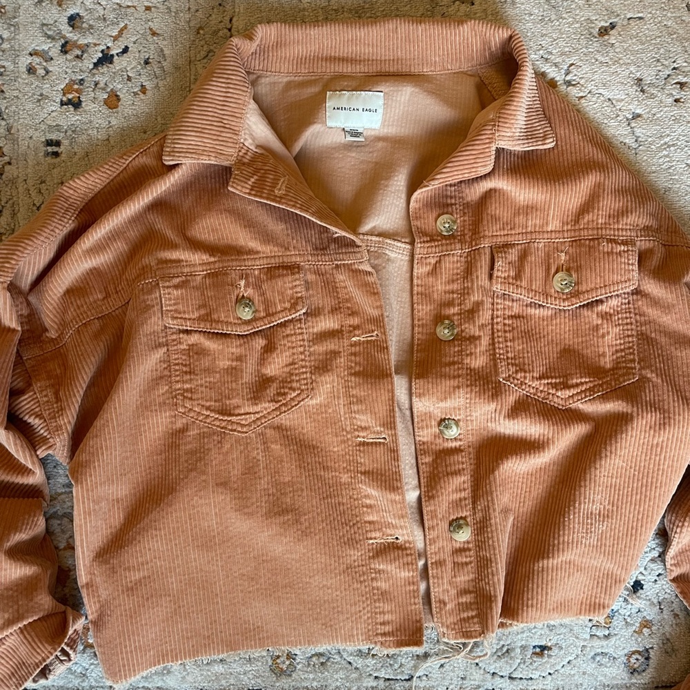 AE button down cropped jacket